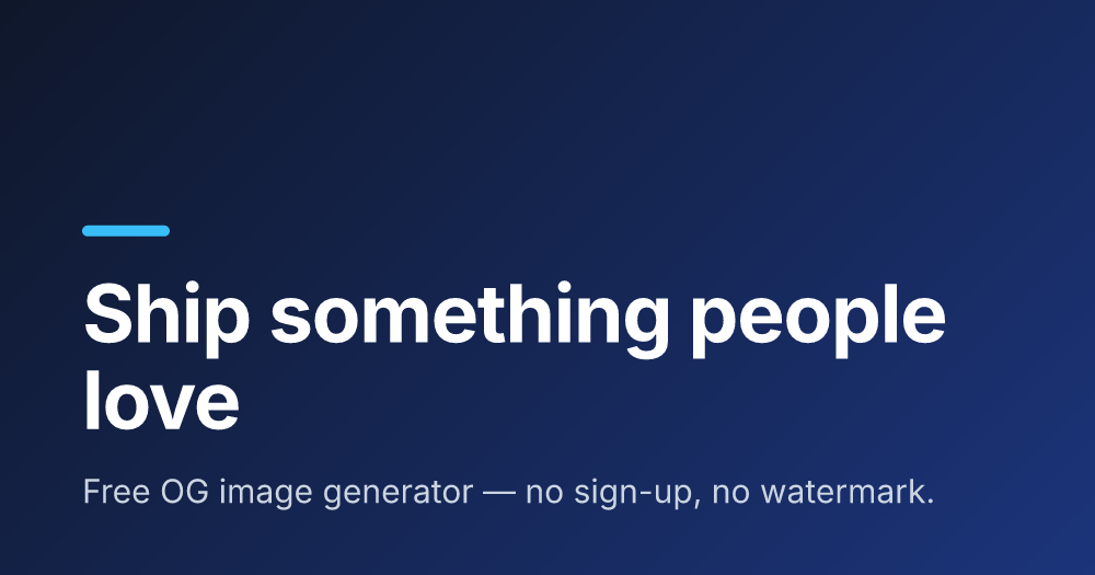 OG Image preview — updates live as you edit