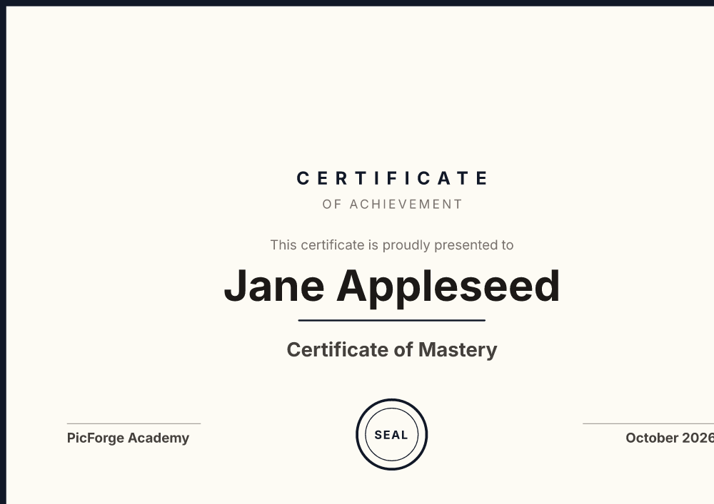 Badge Dark certificate maker example