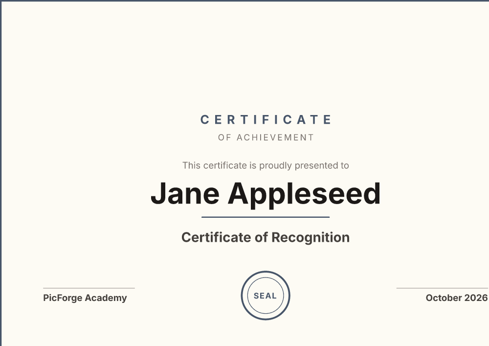 Monochrome certificate maker example