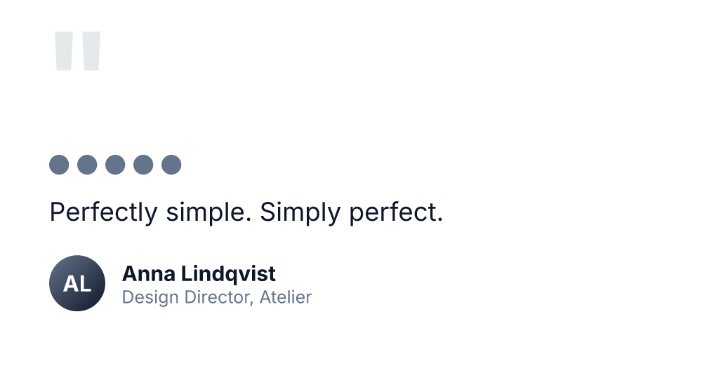 Minimal Line testimonial cards example