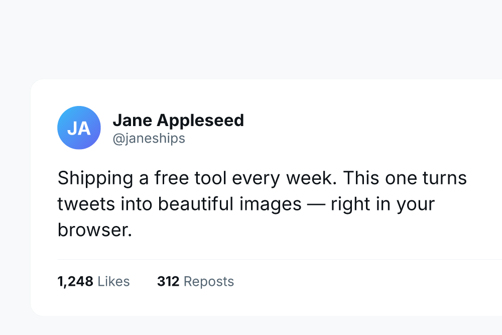 Light Mode tweet to image example