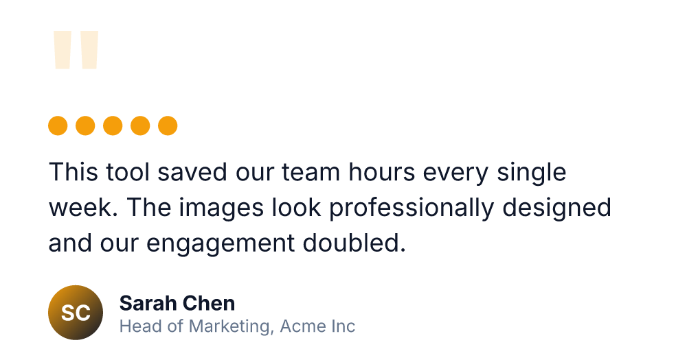 Testimonial Card preview — updates live as you edit
